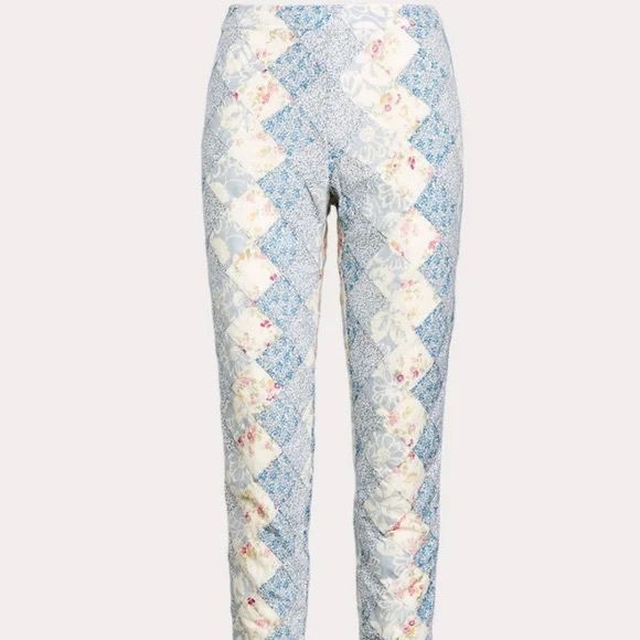 Polo Ralph Lauren Patchwork Quilted High Rise RARE Vintage Pants Size 12 - Picture 3 of 9